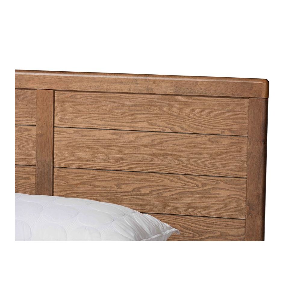 Walnut Brown Finished Wood King Size 3-Drawer Platform Storage Bed