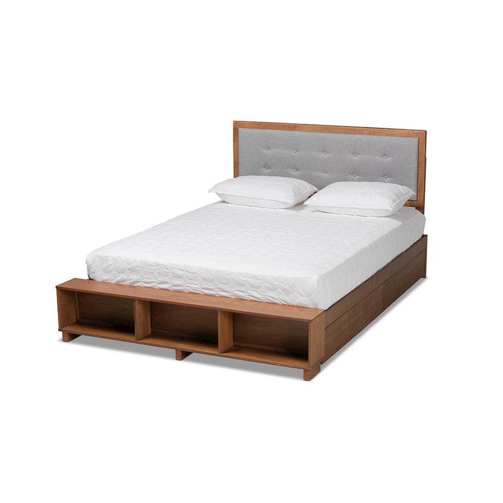 Walnut Brown Finished Wood 4-Drawer Full Size Platform Storage Bed