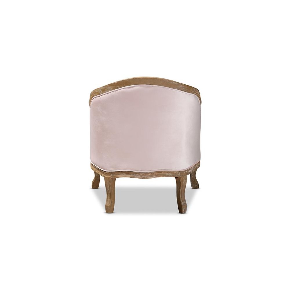 White-Washed Oak Wood Armchair