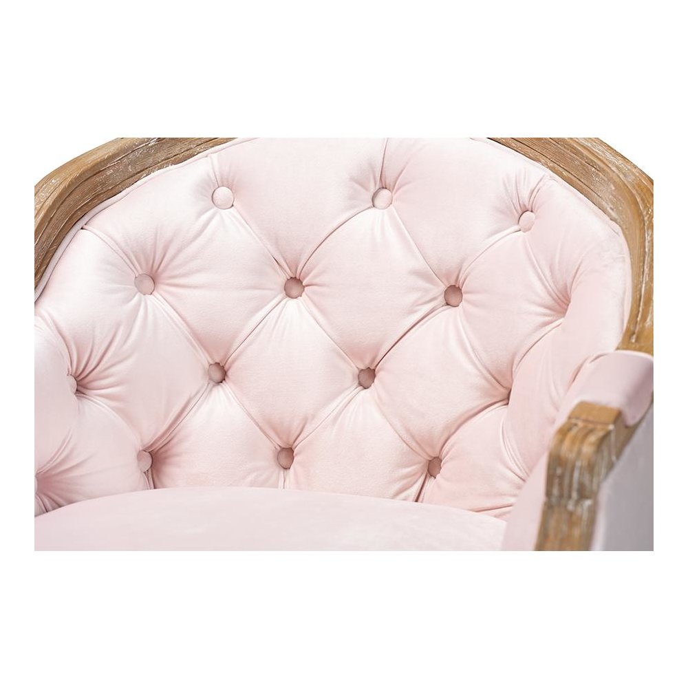 White-Washed Oak Wood Armchair
