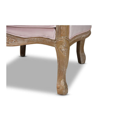 White-Washed Oak Wood Armchair
