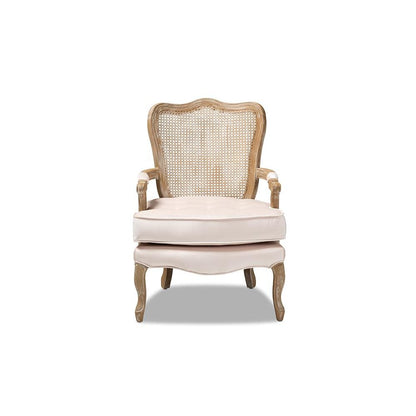 White-Washed Oak Wood Armchair