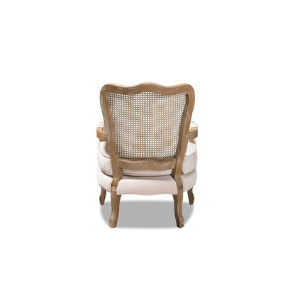White-Washed Oak Wood Armchair