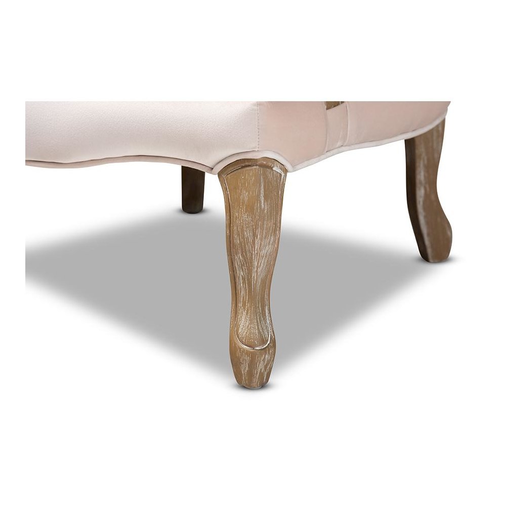 White-Washed Oak Wood Armchair