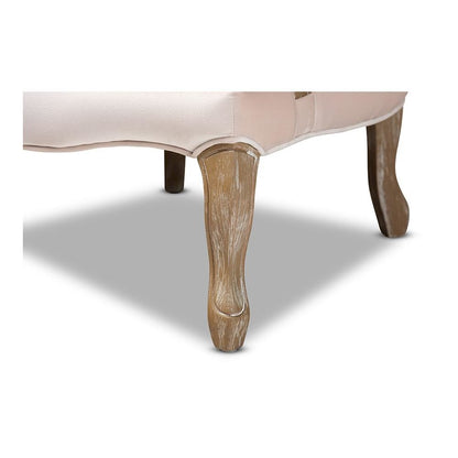 White-Washed Oak Wood Armchair