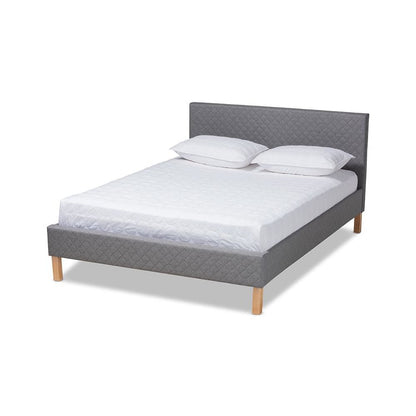 Aneta Modern and Contemporary Grey Fabric Upholstered King Size Platform Bed