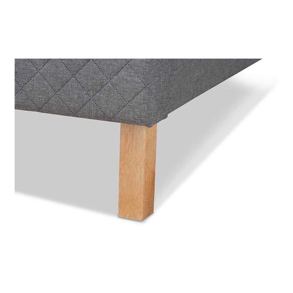 Aneta Modern and Contemporary Grey Fabric Upholstered King Size Platform Bed