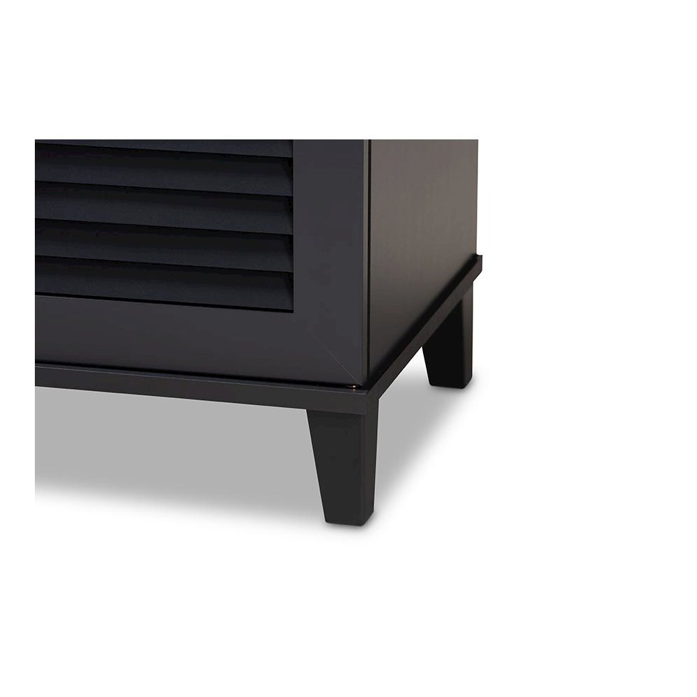 Dark Grey Finished 8-Shelf Wood Shoe Storage Cabinet