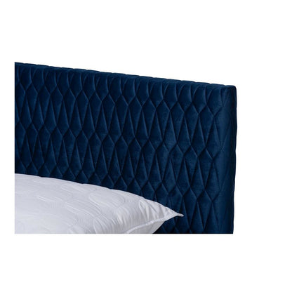 Frida Glam and Luxe Royal Blue Velvet Fabric Upholstered Full Size Bed