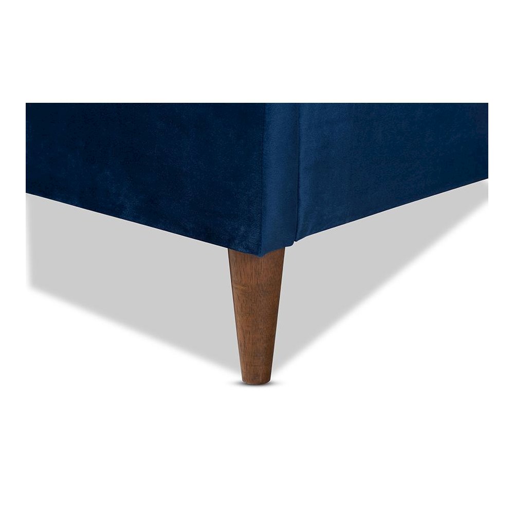Frida Glam and Luxe Royal Blue Velvet Fabric Upholstered Full Size Bed