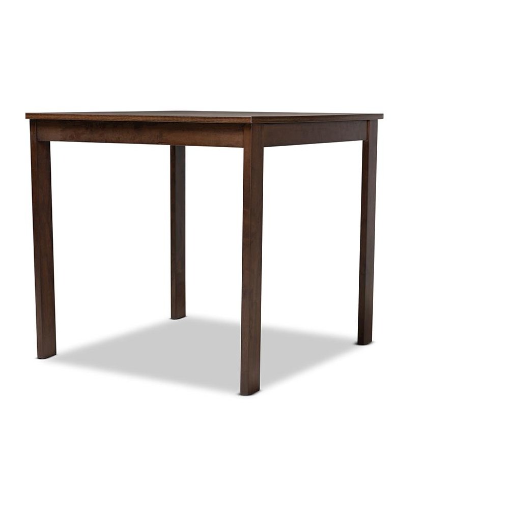 Gray Fabric Upholstered Dark Walnut-Finished 5-Piece Wood Dining Set