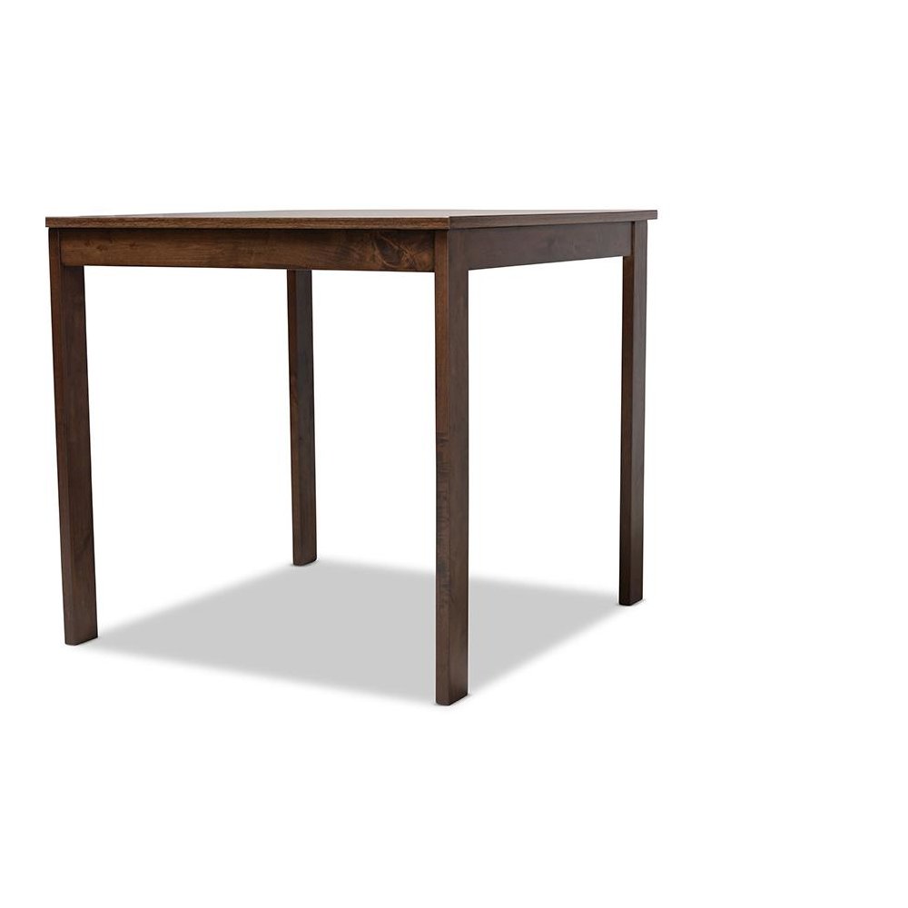 Beige Fabric Upholstered Dark Walnut-Finished 5-Piece Wood Dining Set