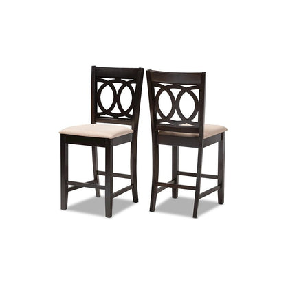 Espresso Brown Finished Wood 2-Piece Counter Height Pub Chair Set