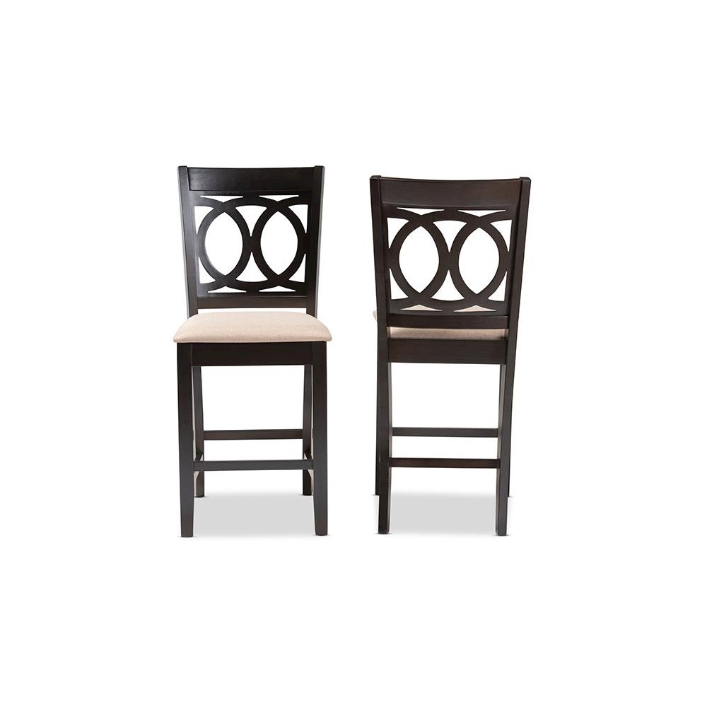 Espresso Brown Finished Wood 2-Piece Counter Height Pub Chair Set