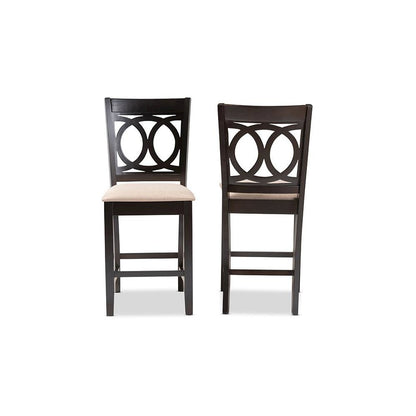 Espresso Brown Finished Wood 2-Piece Counter Height Pub Chair Set