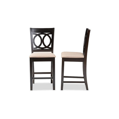 Espresso Brown Finished Wood 2-Piece Counter Height Pub Chair Set