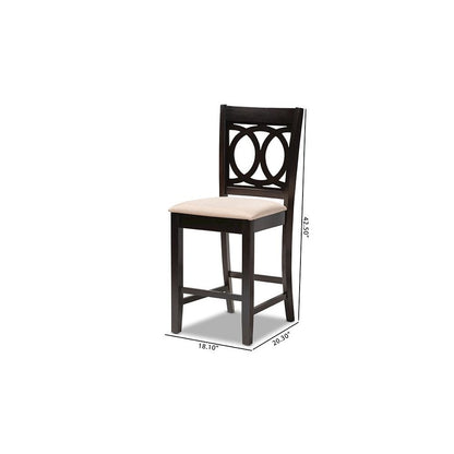 Espresso Brown Finished Wood 2-Piece Counter Height Pub Chair Set