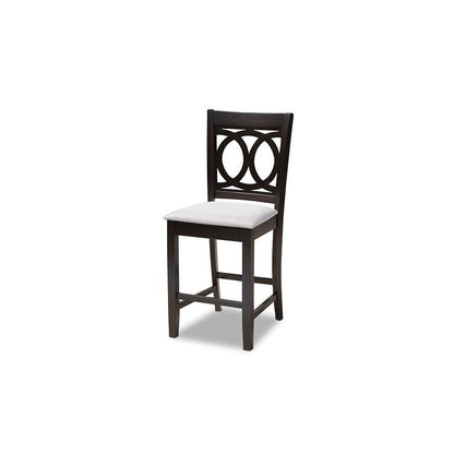 Gray Fabric Upholstered Espresso Brown Finished 5-Piece Wood Pub Set