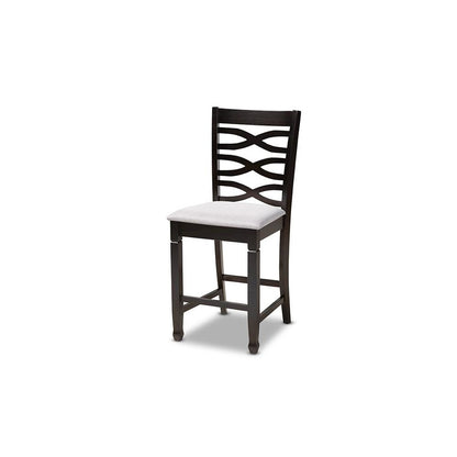 Gray Fabric Upholstered Espresso Brown Finished 5-Piece Wood Pub Set