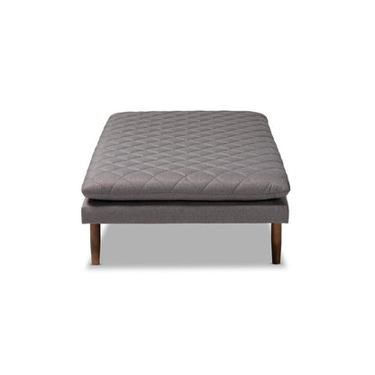 Marit Mid-Century Modern Grey Fabric Upholstered Walnut Finished Wood Daybed