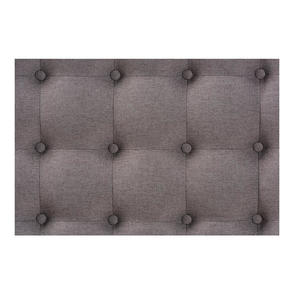 Grey Fabric Upholstered Walnut Finished Cocktail Ottoman