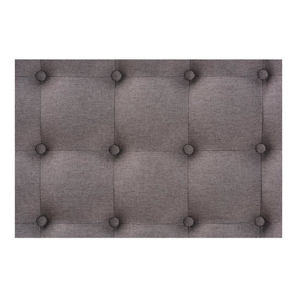 Grey Fabric Upholstered Walnut Finished Cocktail Ottoman
