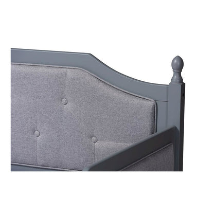 Grey Finished Wood Twin Size Daybed with Trundle