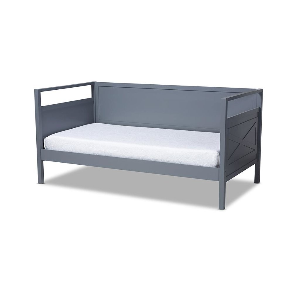 Baxton Studio Cintia Cottage Farmhouse Grey Finished Wood Twin Size Daybed