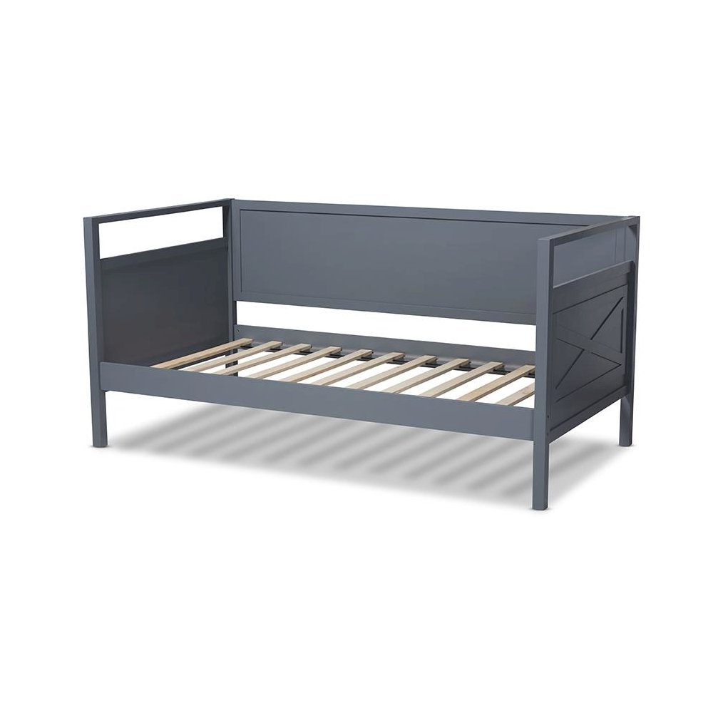 Baxton Studio Cintia Cottage Farmhouse Grey Finished Wood Twin Size Daybed