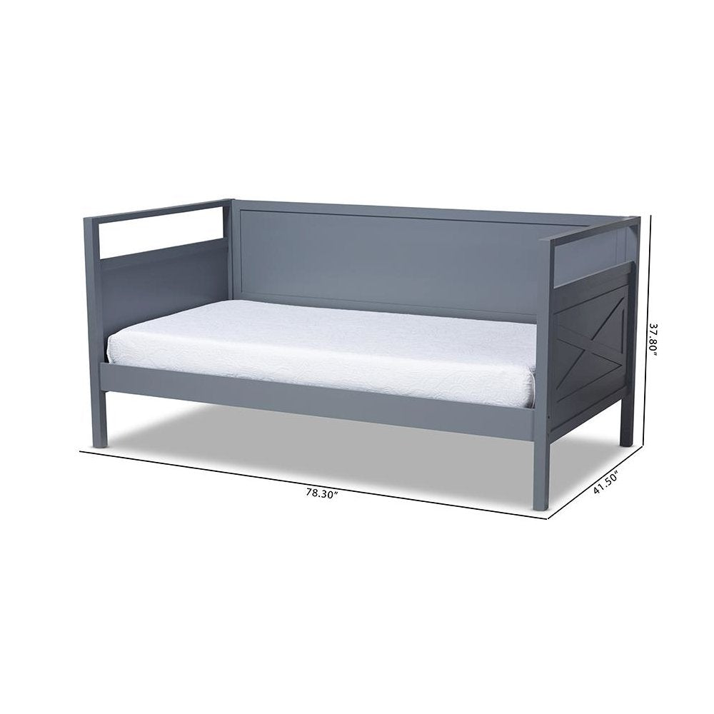Baxton Studio Cintia Cottage Farmhouse Grey Finished Wood Twin Size Daybed