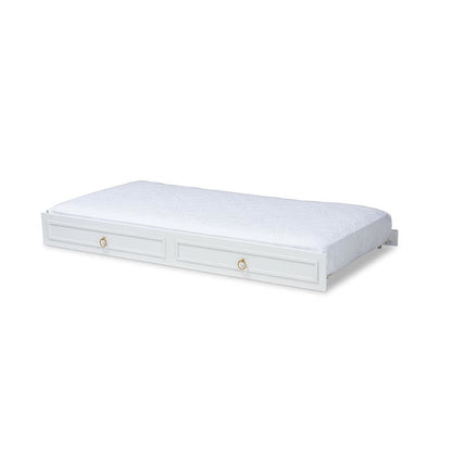 Mariana Classic and Traditional White Finished Wood Twin Size Trundle