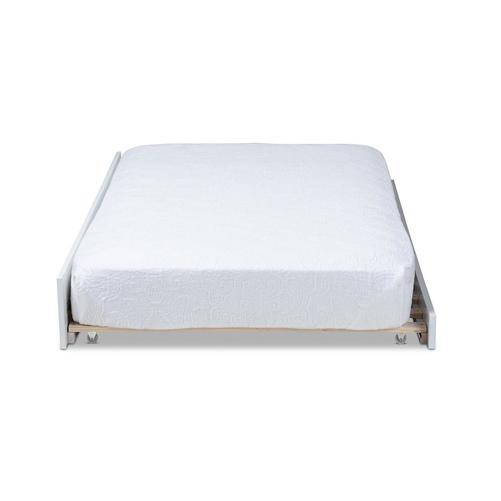 Mariana Classic and Traditional White Finished Wood Twin Size Trundle