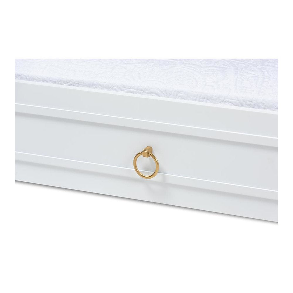 Mariana Classic and Traditional White Finished Wood Twin Size Trundle