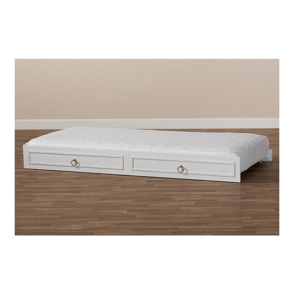 Mariana Classic and Traditional White Finished Wood Twin Size Trundle