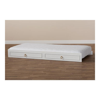 Mariana Classic and Traditional White Finished Wood Twin Size Trundle