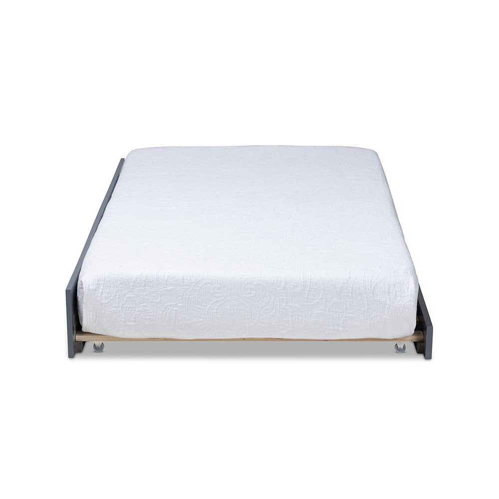 Mariana Classic and Traditional Grey Finished Wood Twin Size Trundle