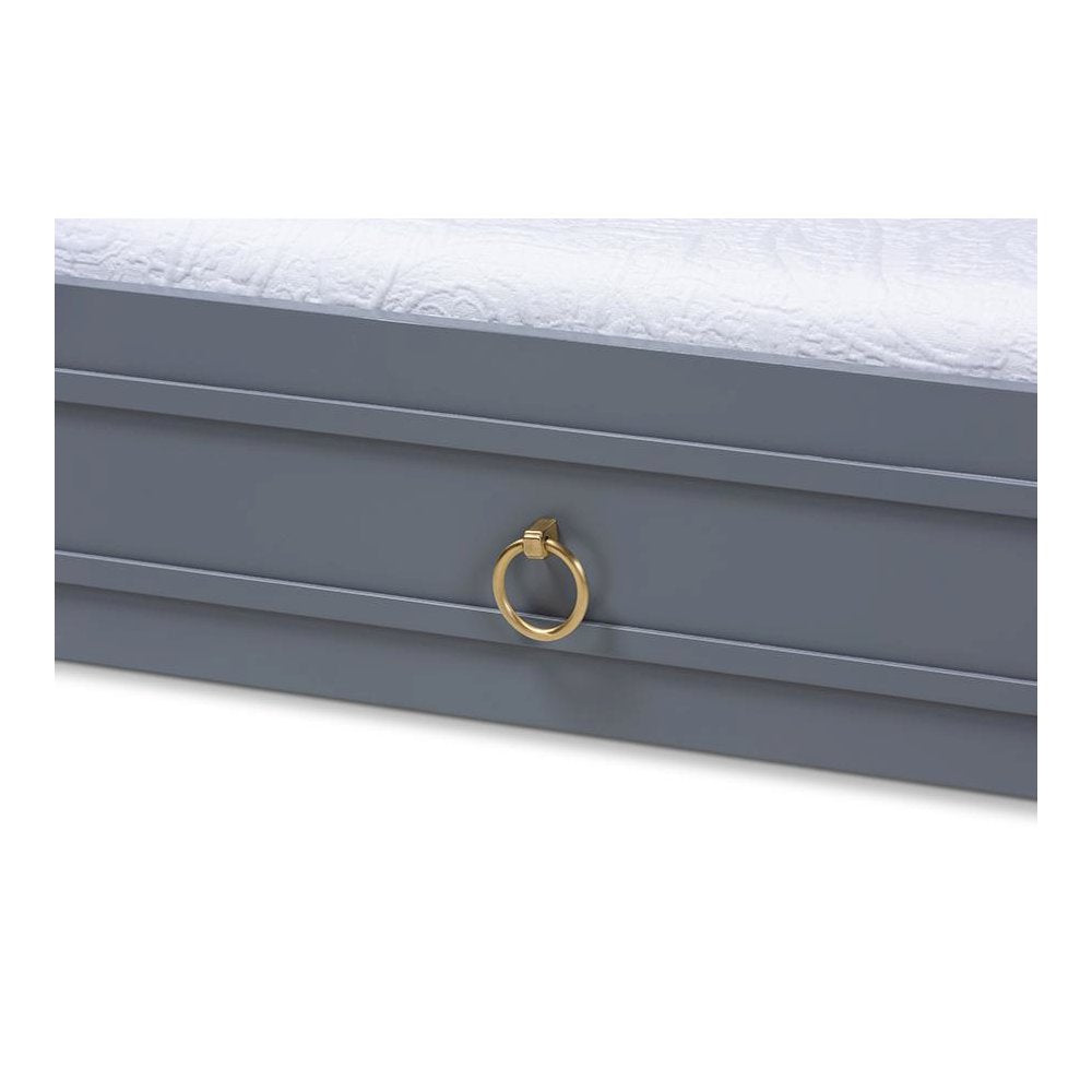 Mariana Classic and Traditional Grey Finished Wood Twin Size Trundle
