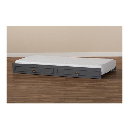 Mariana Classic and Traditional Grey Finished Wood Twin Size Trundle