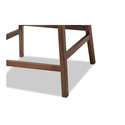Dark Grey Fabric Upholstered Walnut Finished 2-Piece Wood Counter Stool Set