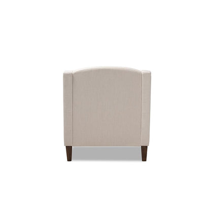 Beige Fabric Upholstered Wenge Brown Finished Chaise Lounge