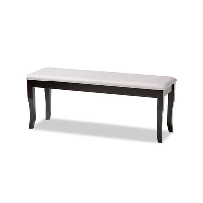 Grey Fabric Upholstered and Dark Brown Finished Wood 6-Piece Dining Set
