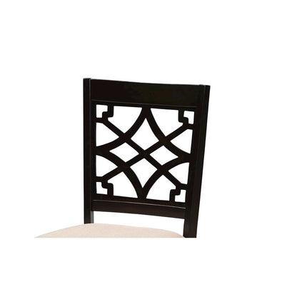 Sand Fabric Upholstered Espresso Brown Finished 5-Piece Wood Dining Set