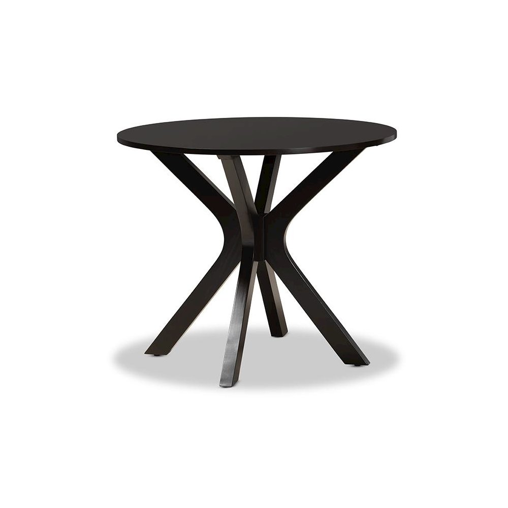 Grey Fabric Upholstered and Dark Brown Finished Wood 5-Piece Dining Set