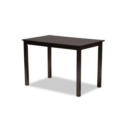 Grey Fabric Upholstered Espresso Brown Finished 5-Piece Wood Dining Set