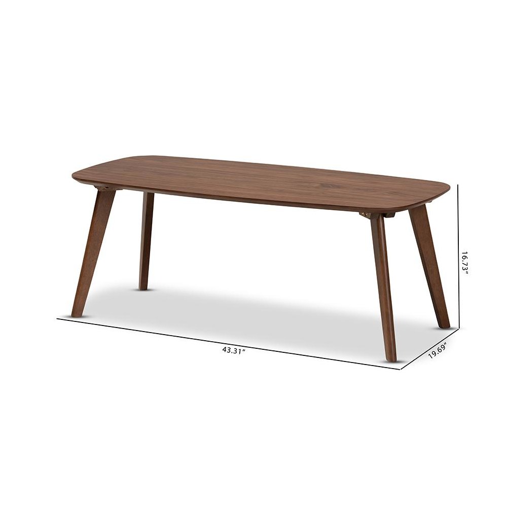 Baxton Studio Dahlia Mid-Century Modern Walnut Finished Coffee Table