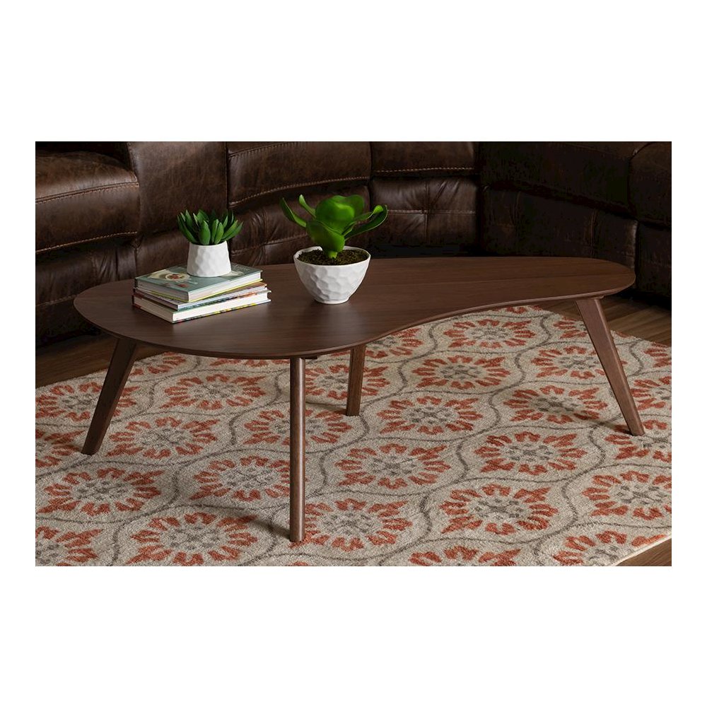 Baxton Studio Scarlette Mid-Century Modern Walnut Finished Coffee Table