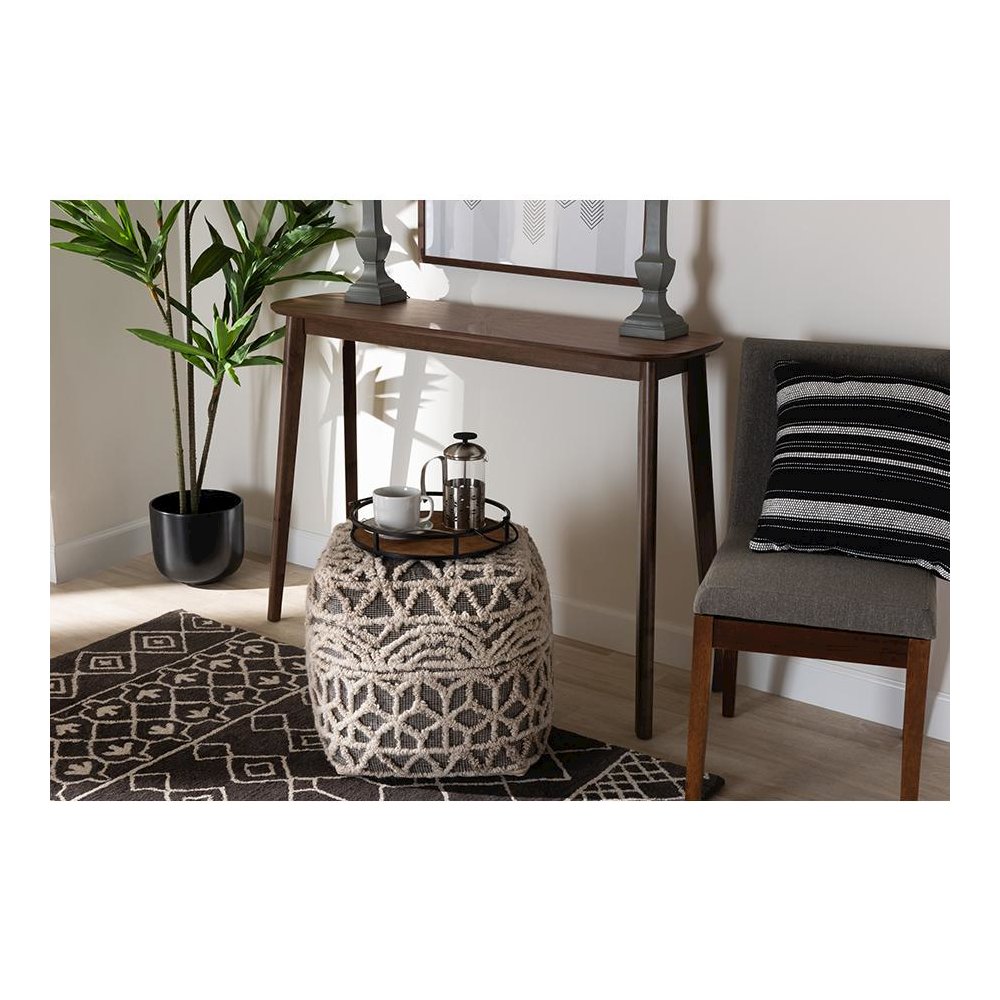Baxton Studio Wendy Mid-Century Modern Walnut Finished Wood Console Table