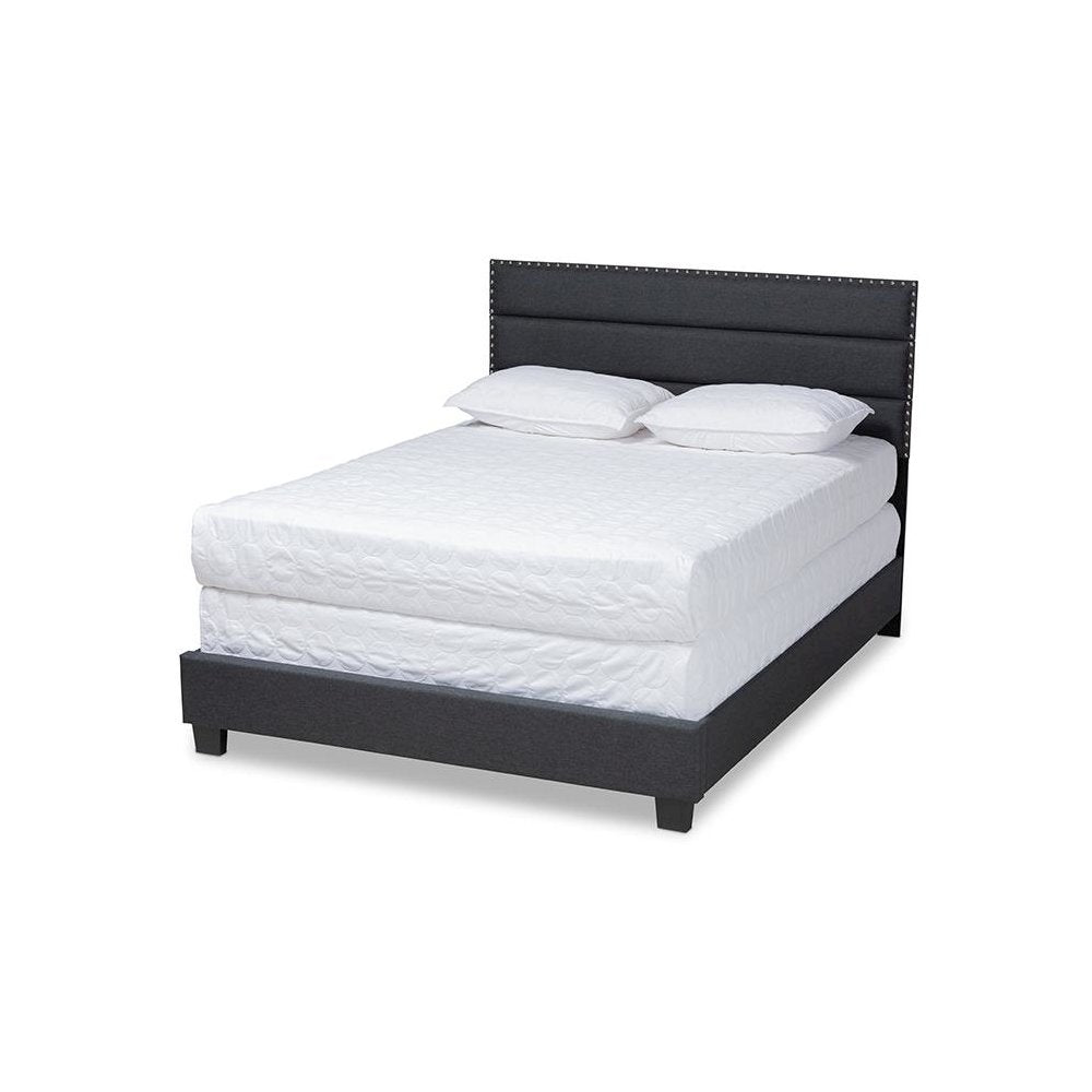 Ansa Modern and Contemporary Dark Grey Fabric Upholstered Full Size Bed