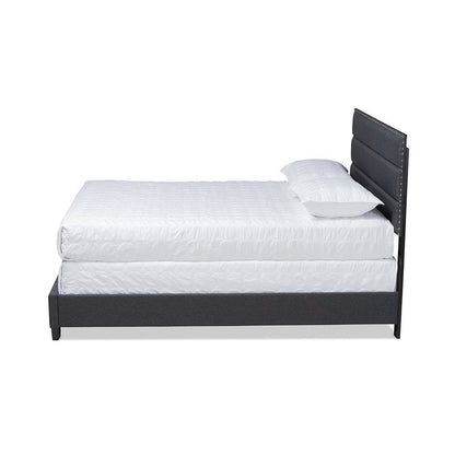 Ansa Modern and Contemporary Dark Grey Fabric Upholstered Full Size Bed