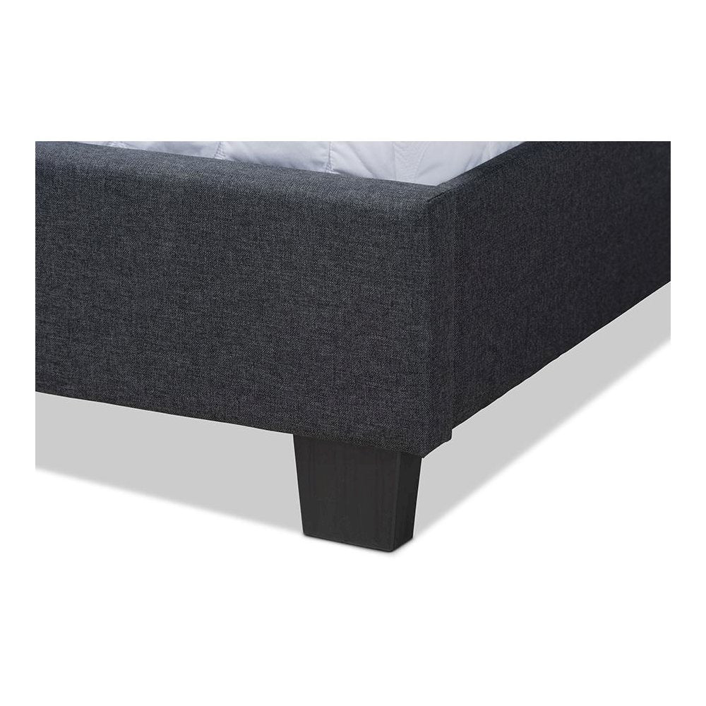 Ansa Modern and Contemporary Dark Grey Fabric Upholstered Full Size Bed